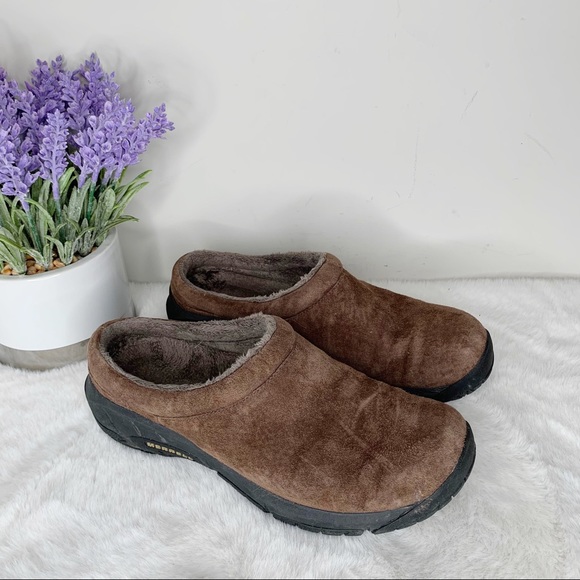 Merrell Bracken Brown Slip on Mule Shoes in Size 8